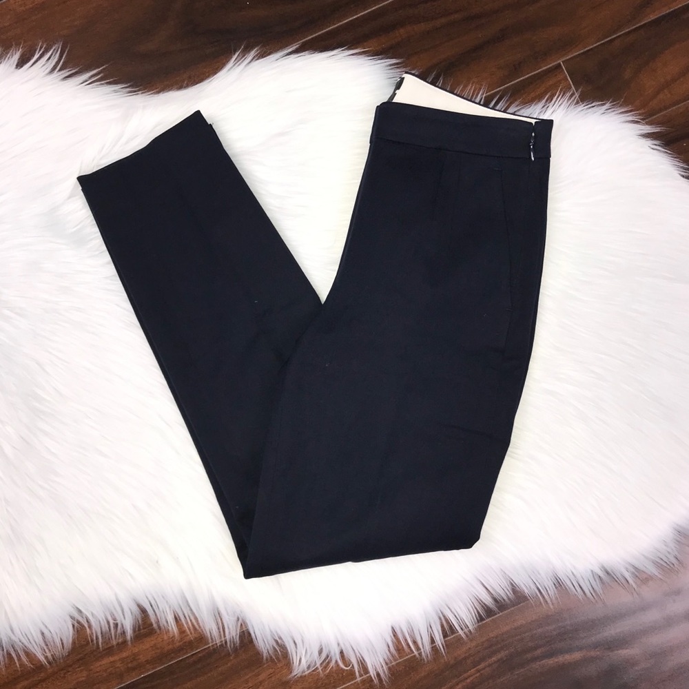 J. Crew Martie Slim Crop Pant with Side Zip Navy